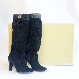Michael Kors Black Slouchy Suede boots Sz 7.5
